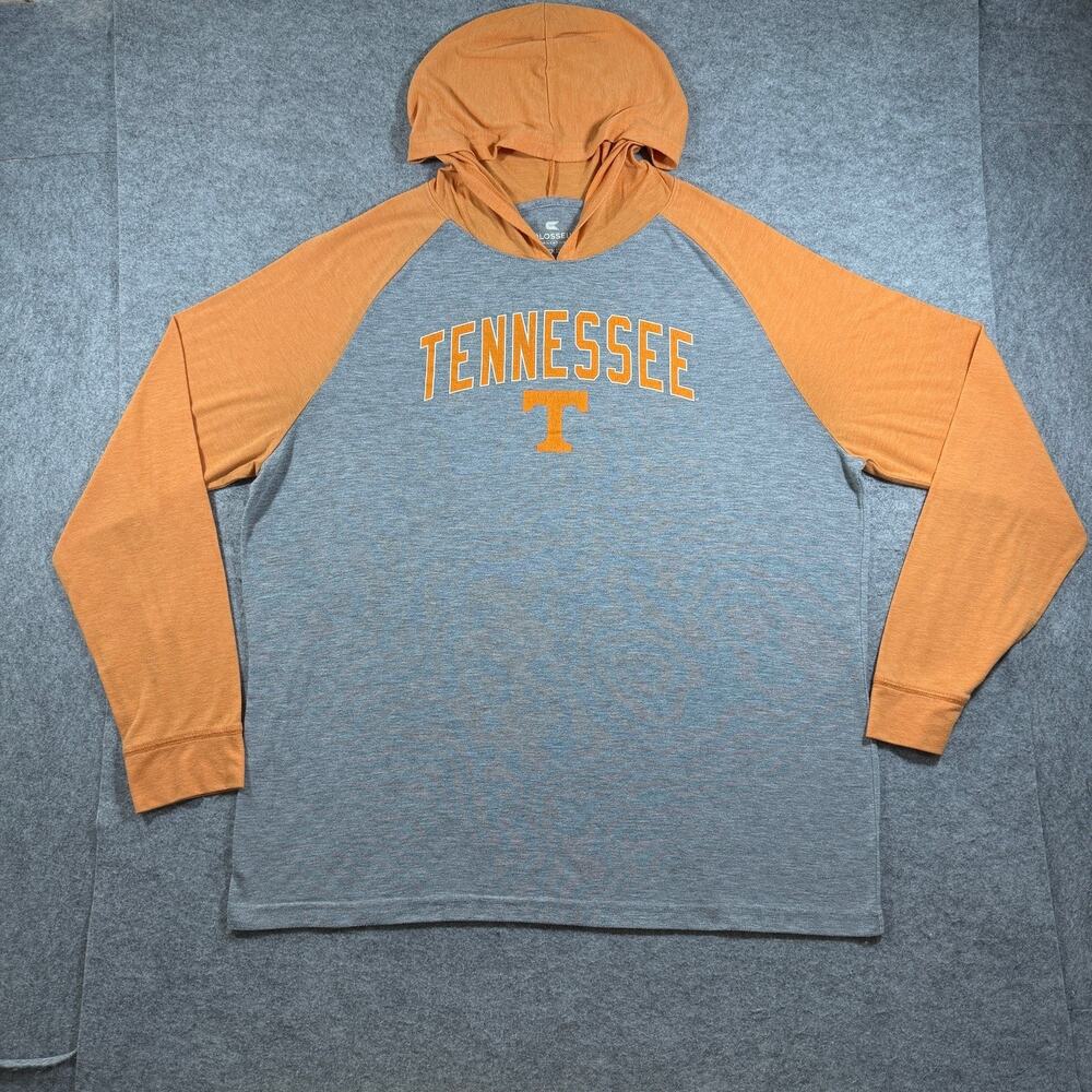 Tennessee Volunteers Hooded T Shirt Mens XXL Gray Orange NCAA Football Vols